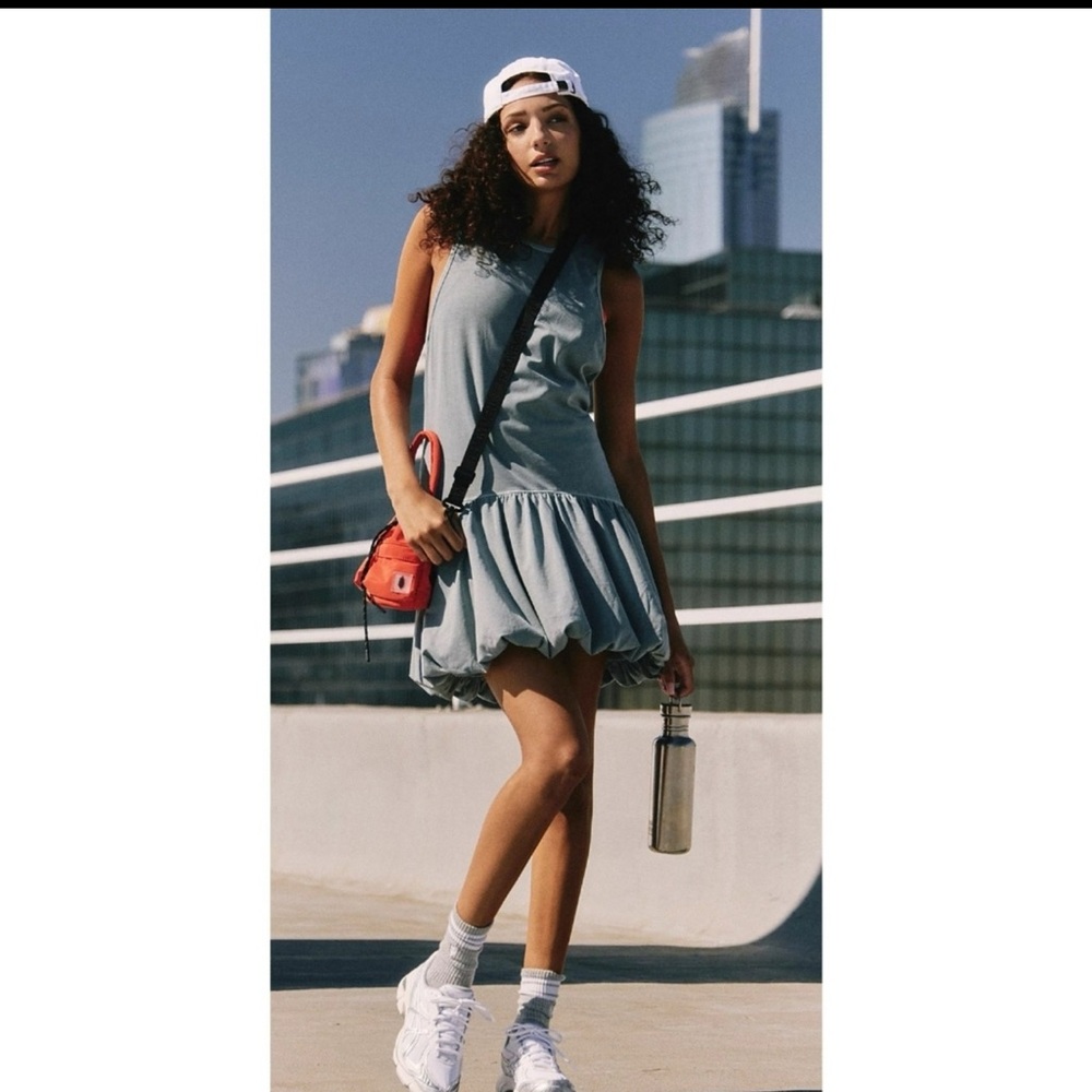 Stylish Gray Ruffled Mini Dress